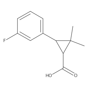 3-(3-Fluorophenyl)-2,2-dimethylcyclopropane-1-carboxylic acid结构式