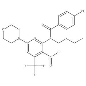 N-Butyl-4-chloro-N-(6-morpholin-4-yl-3-nitro-4-trifluoromethyl-pyridin-2-yl)-benzamide结构式