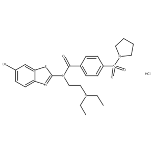 N-(6-bromobenzo[d]thiazol-2-yl)-N-(2-(diethylamino)ethyl)-4-(pyrrolidin-1-ylsulfonyl)benzamide hydrochloride Structure