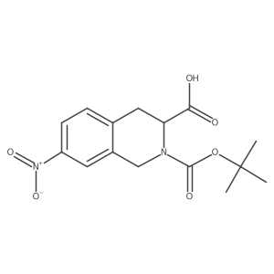 (S)-2-(tert-butoxycarbonyl)-7-nitro-1,2,3,4-tetrahydroisoquinoline-3-carboxylic acid结构式