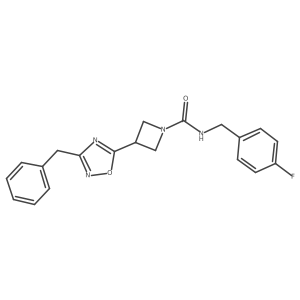 3-(3-benzyl-1,2,4-oxadiazol-5-yl)-N-(4-fluorobenzyl)azetidine-1-carboxamide结构式