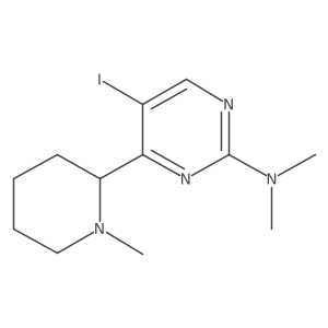 5-iodo-N,N-dimethyl-4-(1-methylpiperidin-2-yl)pyrimidin-2-amine结构式