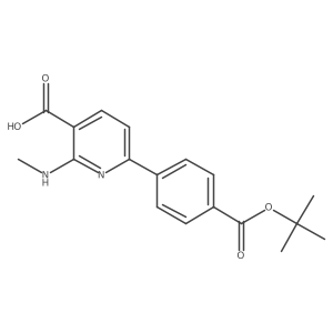 6-(4-(Tert-butoxycarbonyl)phenyl)-2-(methylamino)nicotinic acid Structure
