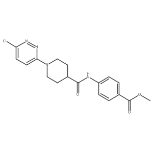 COC(=O)c1ccc(NC(=O)C2CCN(c3ccc(Cl)nn3)CC2)cc1结构式