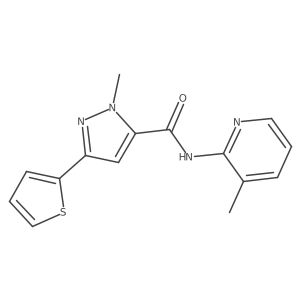 1-methyl-N-(3-methylpyridin-2-yl)-3-(thiophen-2-yl)-1H-pyrazole-5-carboxamide Structure