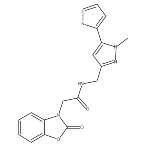 N-((1-methyl-5-(thiophen-2-yl)-1H-pyrazol-3-yl)methyl)-2-(2-oxobenzo[d]oxazol-3(2H)-yl)acetamide Structure