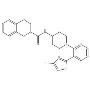 N-(1-(3-(3-methyl-1,2,4-oxadiazol-5-yl)pyridin-2-yl)piperidin-4-yl)-2,3-dihydrobenzo[b][1,4]dioxine-2-carboxamide Structure