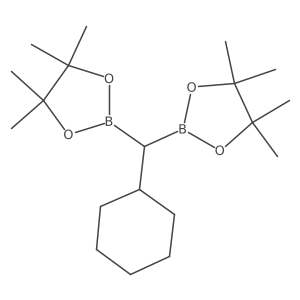2-[Cyclohexyl-(4,4,5,5-tetramethyl-1,3,2-dioxaborolan-2-yl)methyl]-4,4,5,5-tetramethyl-1,3,2-dioxaborolane Structure