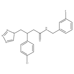 3-(4-chlorophenyl)-N-(3-fluorobenzyl)-4-(1H-tetrazol-1-yl)butanamide结构式