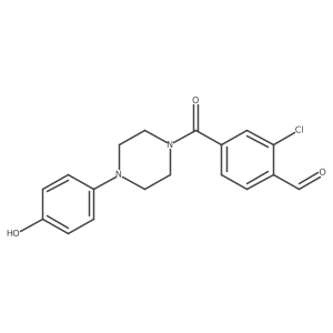 2-Chloro-4-[4-(4-hydroxyphenyl)piperazine-1-carbonyl]benzaldehyde结构式