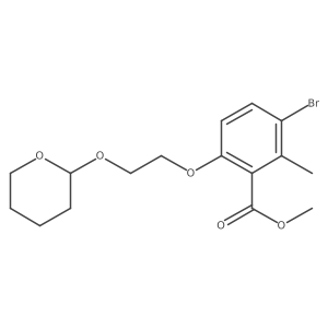 methyl 3-bromo-2-methyl-6-[2-(tetrahydro-2H-pyran-2-yloxy)ethoxy]benzoate结构式