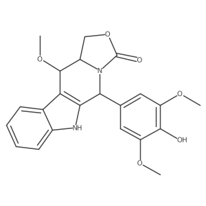 (10R,15R,16R)-10-(4-hydroxy-3,5-dimethoxyphenyl)-16-methoxy-13-oxa-8,11-diazatetracyclo[7.7.0.02,7.011,15]hexadeca-1(9),2,4,6-tetraen-12-one Structure