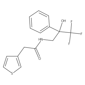 2-(thiophen-3-yl)-N-(3,3,3-trifluoro-2-hydroxy-2-phenylpropyl)acetamide结构式
