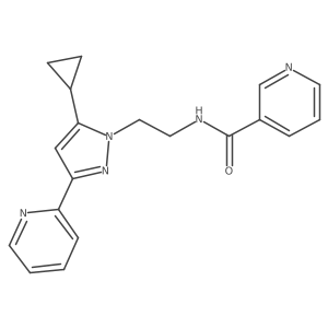 N-(2-(5-cyclopropyl-3-(pyridin-2-yl)-1H-pyrazol-1-yl)ethyl)nicotinamide结构式