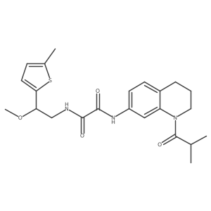 N1-(1-isobutyryl-1,2,3,4-tetrahydroquinolin-7-yl)-N2-(2-methoxy-2-(5-methylthiophen-2-yl)ethyl)oxalamide Structure