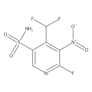 4-(Difluoromethyl)-6-fluoro-5-nitropyridine-3-sulfonamide Structure