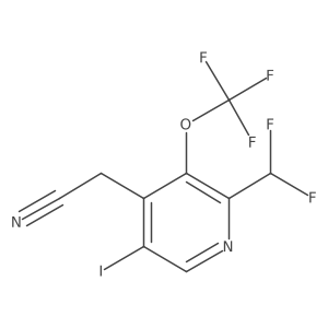 2-(Difluoromethyl)-5-iodo-3-(trifluoromethoxy)pyridine-4-acetonitrile Structure