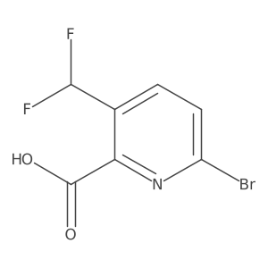 6-Bromo-3-(difluoromethyl)pyridine-2-carboxylic acid Structure