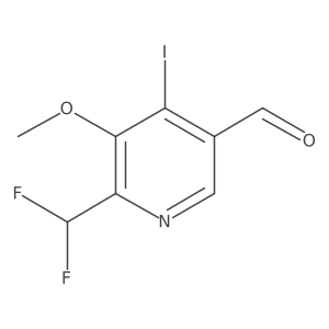 2-(Difluoromethyl)-4-iodo-3-methoxypyridine-5-carboxaldehyde结构式