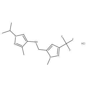 3-methyl-N-[[2-methyl-5-(trifluoromethyl)pyrazol-3-yl]methyl]-1-propan-2-ylpyrazol-4-amine;hydrochloride结构式
