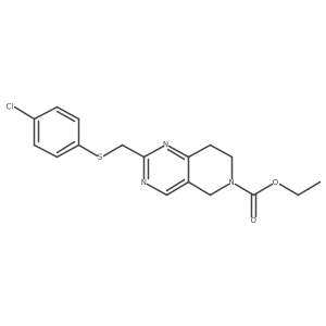 Ethyl 2-(((4-chlorophenyl)thio)methyl)-7,8-dihydropyrido[4,3-d]pyrimidine-6(5H)-carboxylate Structure