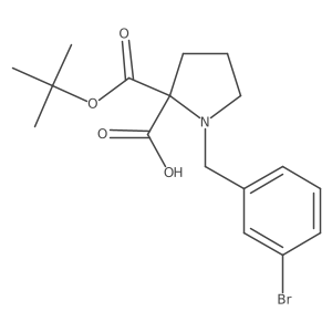 (R)-1-(3-Bromobenzyl)-2-(tert-butoxycarbonyl)pyrrolidine-2-carboxylic acid Structure