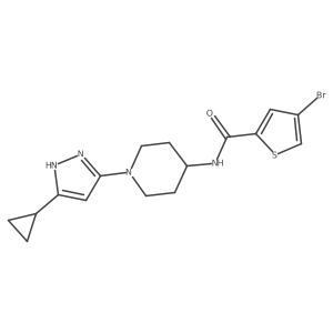 4-bromo-N-(1-(5-cyclopropyl-1H-pyrazol-3-yl)piperidin-4-yl)thiophene-2-carboxamide Structure