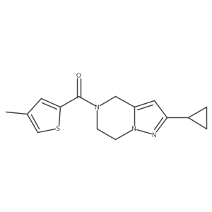 (2-cyclopropyl-6,7-dihydropyrazolo[1,5-a]pyrazin-5(4H)-yl)(4-methylthiophen-2-yl)methanone结构式