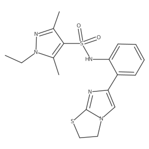 N-(2-(2,3-dihydroimidazo[2,1-b]thiazol-6-yl)phenyl)-1-ethyl-3,5-dimethyl-1H-pyrazole-4-sulfonamide结构式