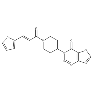 (E)-3-(1-(3-(furan-2-yl)acryloyl)piperidin-4-yl)thieno[3,2-d][1,2,3]triazin-4(3H)-one结构式