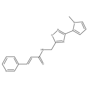 (E)-N-((3-(1-methyl-1H-pyrrol-2-yl)-1,2,4-oxadiazol-5-yl)methyl)-3-(pyridin-3-yl)acrylamide Structure
