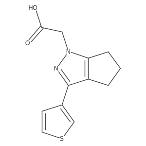 2-(3-(thiophen-3-yl)-5,6-dihydrocyclopenta[c]pyrazol-1(4H)-yl)acetic acid结构式