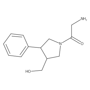 2-Amino-1-(3-(hydroxymethyl)-4-phenylpyrrolidin-1-yl)ethan-1-one结构式