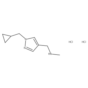 {[1-(cyclopropylmethyl)-1H-pyrazol-4-yl]methyl}(methyl)amine dihydrochloride结构式