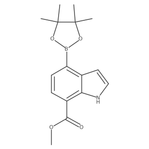 Methyl 4-(4,4,5,5-tetramethyl-1,3,2-dioxaborolan-2-yl)-1H-indole-7-carboxylate结构式