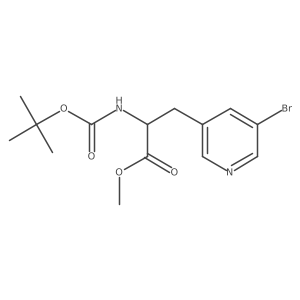 methyl 3-(5-bromo-3-pyridyl)-2-(tert-butoxycarbonylamino)propanoate结构式