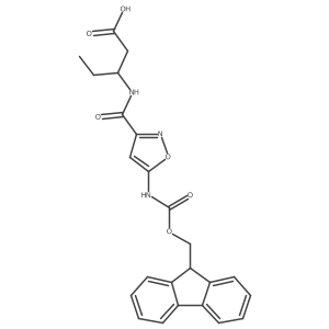 (3R)-3-{[5-({[(9H-fluoren-9-yl)methoxy]carbonyl}amino)-1,2-oxazol-3-yl]formamido}pentanoic acid Structure