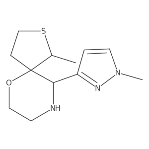 1-methyl-10-(1-methyl-1H-pyrazol-3-yl)-6-oxa-2-thia-9-azaspiro[4.5]decane结构式