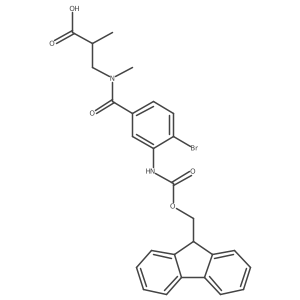 3-{1-[4-bromo-3-({[(9H-fluoren-9-yl)methoxy]carbonyl}amino)phenyl]-N-methylformamido}-2-methylpropanoic acid Structure
