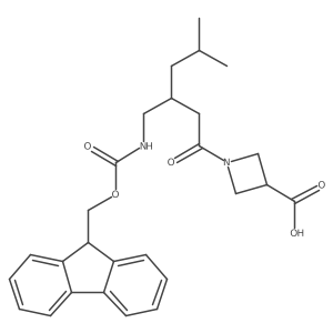 1-{3-[({[(9H-fluoren-9-yl)methoxy]carbonyl}amino)methyl]-5-methylhexanoyl}azetidine-3-carboxylic acid结构式