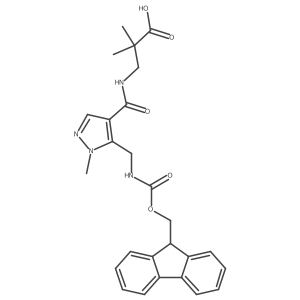 3-({5-[({[(9H-fluoren-9-yl)methoxy]carbonyl}amino)methyl]-1-methyl-1H-pyrazol-4-yl}formamido)-2,2-dimethylpropanoic acid结构式