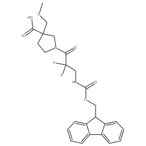 1-[3-({[(9H-fluoren-9-yl)methoxy]carbonyl}amino)-2,2-difluoropropanoyl]-3-(methoxymethyl)pyrrolidine-3-carboxylic acid结构式