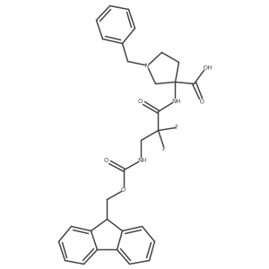 1-benzyl-3-[3-({[(9H-fluoren-9-yl)methoxy]carbonyl}amino)-2,2-difluoropropanamido]pyrrolidine-3-carboxylic acid Structure