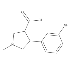 4-(3-Aminophenyl)-1-ethylpyrrolidine-3-carboxylic acid结构式
