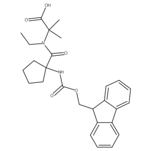 2-{N-ethyl-1-[1-({[(9H-fluoren-9-yl)methoxy]carbonyl}amino)cyclopentyl]formamido}-2-methylpropanoic acid结构式