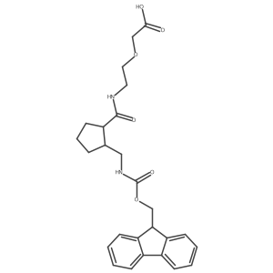 rac-2-(2-{[(1R,2S)-2-[({[(9H-fluoren-9-yl)methoxy]carbonyl}amino)methyl]cyclopentyl]formamido}ethoxy)acetic acid结构式