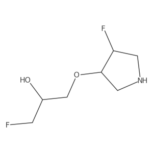 rac-1-fluoro-3-{[(3R,4R)-4-fluoropyrrolidin-3-yl]oxy}propan-2-ol结构式