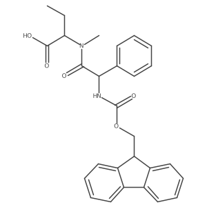 2-[(2R)-2-({[(9H-fluoren-9-yl)methoxy]carbonyl}amino)-N-methyl-2-phenylacetamido]butanoic acid Structure