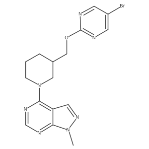 5-bromo-2-[(1-{1-methyl-1H-pyrazolo[3,4-d]pyrimidin-4-yl}piperidin-3-yl)methoxy]pyrimidine Structure