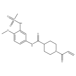 N-(3-methanesulfonamido-4-methoxyphenyl)-1-(prop-2-enoyl)piperidine-4-carboxamide结构式